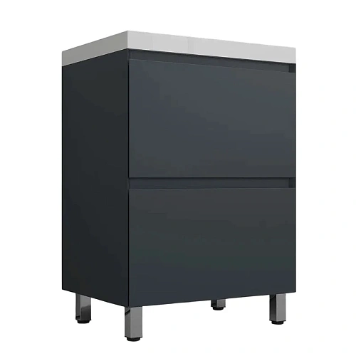 Тумба под раковину Style Line Манхэттен 60 см ЛС-00002378 напольная, графит Тумба под раковину Style Line Манхэттен 60 см ЛС-00002378 напольная, графит