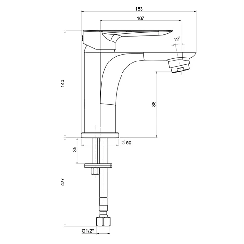 Смеситель для раковины Paini Garda 76CR211 c донным клапаном Смеситель для раковины Paini Garda 76CR211 c донным клапаном