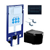 Картинка анонса товара «комплект унитаза aquatek мия set aquatek мия-mb-049 4в1 черный матовый с инсталляцией standard ins-0000020, крепежом kki-0000002, клавишей смыва kdi-0000049 и сиденьем микролифт»