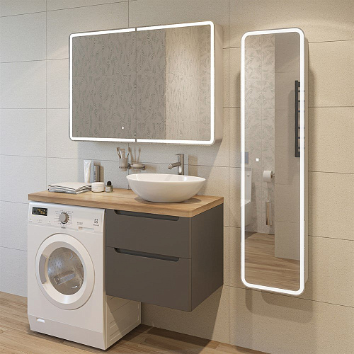 Тумба с раковиной STWORKI Берген 60 серая со светлой столешницей 122, Moduo 55 Leaf, L 549670 Тумба с раковиной STWORKI Берген 60 серая со светлой столешницей 122, Moduo 55 Leaf, L 549670