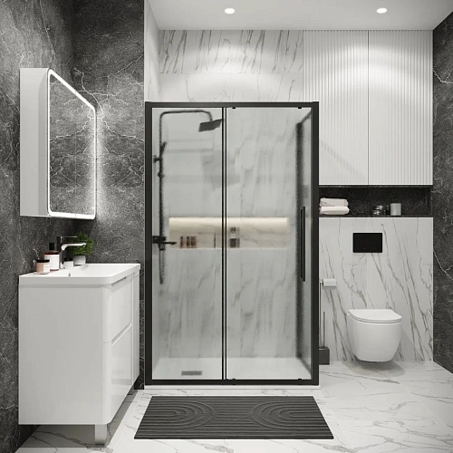 Боковая стенка GROSSMAN Cosmo 200.K33.02.90.21.02 (90x195) черный матовый, стекло шиншилла Боковая стенка GROSSMAN Cosmo 200.K33.02.90.21.02 (90x195) черный матовый, стекло шиншилла