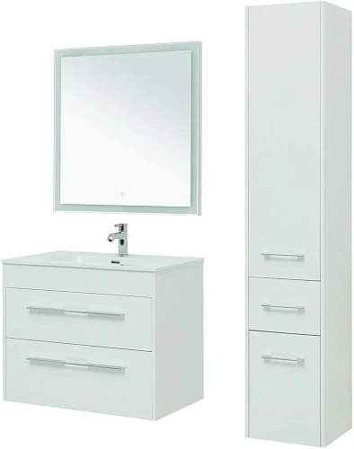 Комплект мебели Aquanet Августа 80 белый (ручка хром) 00281159 Комплект мебели Aquanet Августа 80 белый (ручка хром) 00281159