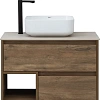 Тумба с раковиной STWORKI Карлстад 75 дуб рустикальный, простоун беж, с отверстием для смесителя в с 425257 Тумба с раковиной STWORKI Карлстад 75 дуб рустикальный, простоун беж, с отверстием для смесителя в с 425257