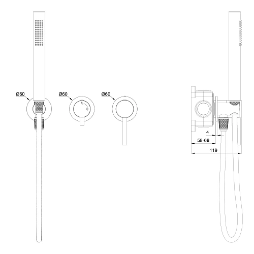 Смеситель для душа Wonzon & Woghand встраиваемый, хром (WW-838017-CR) Смеситель для душа Wonzon & Woghand встраиваемый, хром (WW-838017-CR)