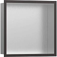 Настенный короб Hansgrohe XtraStoris Individual, с дизайнерской рамой, 30х30х10 см 56097340, шлифова Настенный короб Hansgrohe XtraStoris Individual, с дизайнерской рамой, 30х30х10 см 56097340, шлифова