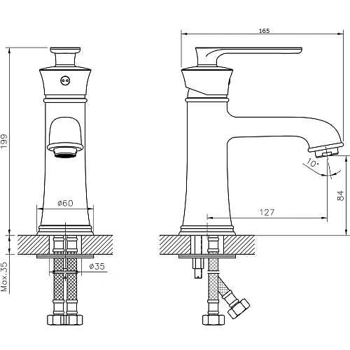 Смеситель для раковины RUSH Flores (FL0835-11) Смеситель для раковины RUSH Flores (FL0835-11)