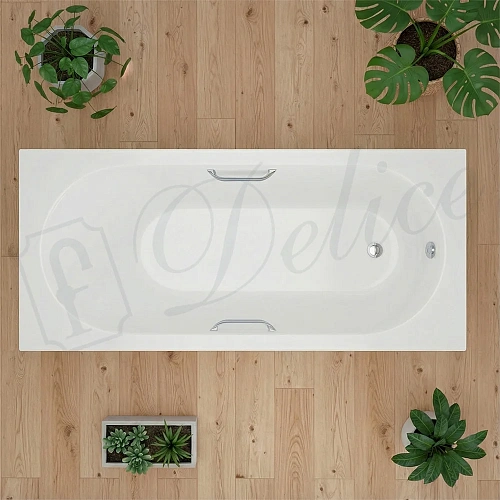 Ванна из искусственного камня Delice Bravo 180х70 DLR330064R-G глянцевая с ручками хром Ванна из искусственного камня Delice Bravo 180х70 DLR330064R-G глянцевая с ручками хром
