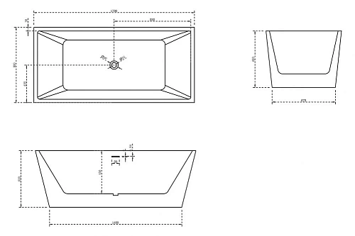 Ванна отдельностоящая ABBER AB9224-1.7 170x80 универсальная, белая акриловая Ванна отдельностоящая ABBER AB9224-1.7 170x80 универсальная, белая акриловая