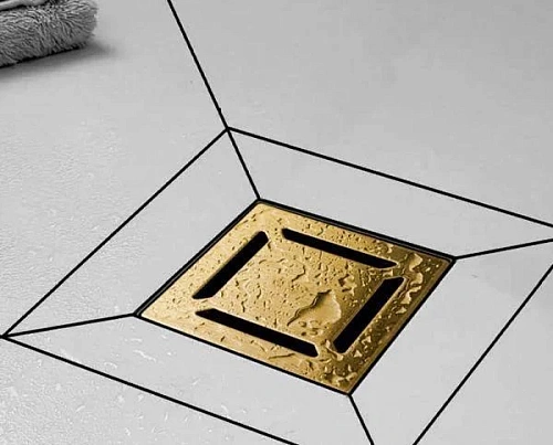 Душевой трап BERGES PLATZ Norma 150х150, золото глянец, S-сифон D50/105 H50 вертикальный 092059 Душевой трап BERGES PLATZ Norma 150х150, золото глянец, S-сифон D50/105 H50 вертикальный 092059