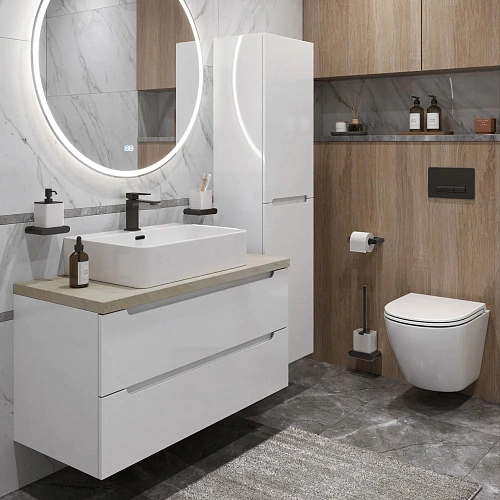 Тумба со столешницей и раковиной BelBagno ETNA 100 etna100bl-kepmco-1338-set подвесная ETNA100BL-KEPMCO-1338-SET Тумба со столешницей и раковиной BelBagno ETNA 100 etna100bl-kepmco-1338-set подвесная ETNA100BL-KEPMCO-1338-SET