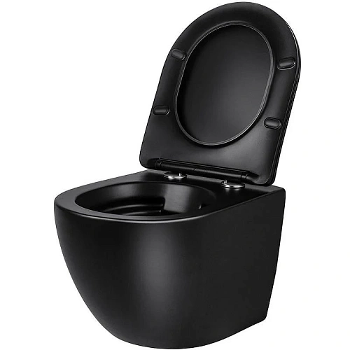 Унитаз подвесной Vincea Globo VT1-14SMB, матовый черный, ультратонкое сиденье soft-close Унитаз подвесной Vincea Globo VT1-14SMB, матовый черный, ультратонкое сиденье soft-close