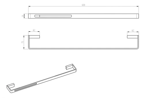 Полотенцедержатель Boheme Chrome Q 10942-CR Полотенцедержатель Boheme Chrome Q 10942-CR