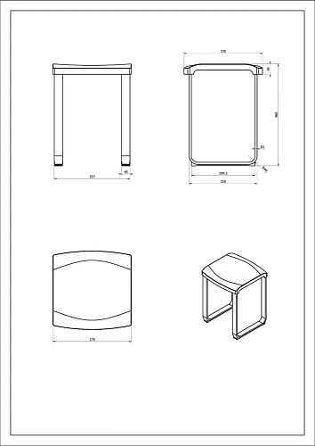 Сиденье для душа Black&White Accessories SN-0193 0193SN0 Сиденье для душа Black&White Accessories SN-0193 0193SN0