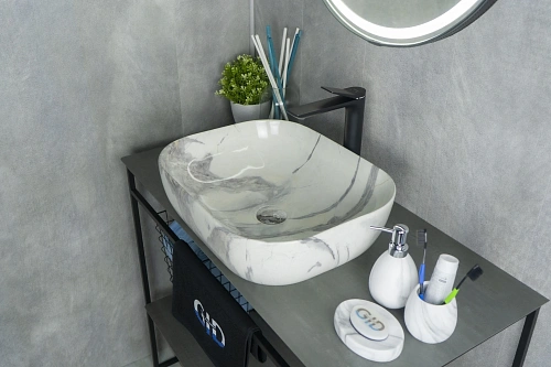 Раковина Gid K397G125 54402 накладная под камень глянцевая 50x40x14 Раковина Gid K397G125 54402 накладная под камень глянцевая 50x40x14