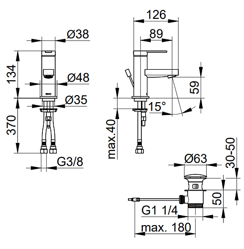 Смеситель для раковины Keuco IXMO FLAT 59504013000 Смеситель для раковины Keuco IXMO FLAT 59504013000