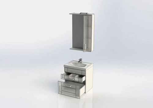 Комплект мебели Aquanet Рондо 60 белый (2 ящика) 00195704 Комплект мебели Aquanet Рондо 60 белый (2 ящика) 00195704