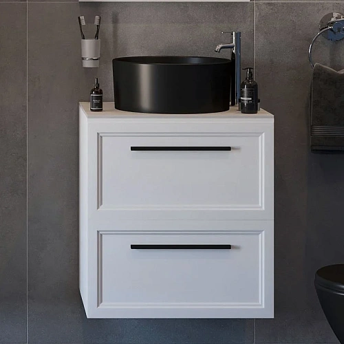 Тумба с раковиной STWORKI Эстерсунд 60 белая матовая, простоун беж, с раковиной на выбор 548185 Тумба с раковиной STWORKI Эстерсунд 60 белая матовая, простоун беж, с раковиной на выбор 548185