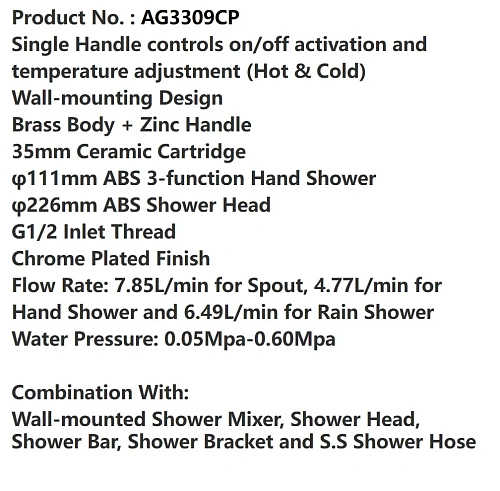 Душевая система ARROW AG3309CP хром Душевая система ARROW AG3309CP хром