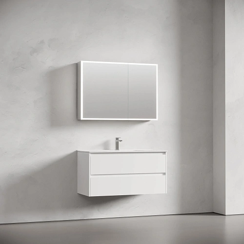 Зеркальный шкаф Sancos Evoke SC80100 1000x700х136 мм из алюминия с LED подсветкой Зеркальный шкаф Sancos Evoke SC80100 1000x700х136 мм из алюминия с LED подсветкой