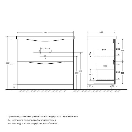 Тумба под раковину BelBagno MARINO-900-2C-PIA-BL-P напольная 900x450 Bianco Lucido Тумба под раковину BelBagno MARINO-900-2C-PIA-BL-P напольная 900x450 Bianco Lucido