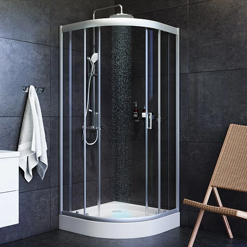 Душевой уголок AM.PM Gem W90G-401-090WT 90х90, стекло прозрачное, профиль матовое серебро, без поддо Душевой уголок AM.PM Gem W90G-401-090WT 90х90, стекло прозрачное, профиль матовое серебро, без поддо