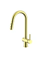 Смеситель для кухни Splenka S204.49.03 с выдвижным изливом, золотой сатин Смеситель для кухни Splenka S204.49.03 с выдвижным изливом, золотой сатин