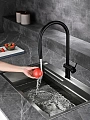 Смеситель для кухни AQUAme Cucina AQM9901MB с выдвижным изливом,черный матовый Смеситель для кухни AQUAme Cucina AQM9901MB с выдвижным изливом,черный матовый