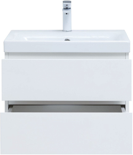 Тумба под раковину Aquanet Беркли 60 белый глянец (2 ящика) 00302349 Тумба под раковину Aquanet Беркли 60 белый глянец (2 ящика) 00302349