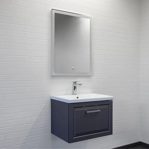 Тумба с раковиной Comforty Бросно-60П 00-00020428 оружейная сталь раковина Como 60 Тумба с раковиной Comforty Бросно-60П 00-00020428 оружейная сталь раковина Como 60