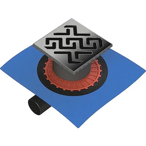 Душевой трап BERGES ZENTRUM Antik 100х100, хром глянец, выпуск D50 H65 боковой 091364 Душевой трап BERGES ZENTRUM Antik 100х100, хром глянец, выпуск D50 H65 боковой 091364