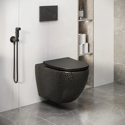 Унитаз подвесной GROSSMAN GR-4455BBLS 480x365x370 черный безободковый с тонкой крышкой Унитаз подвесной GROSSMAN GR-4455BBLS 480x365x370 черный безободковый с тонкой крышкой