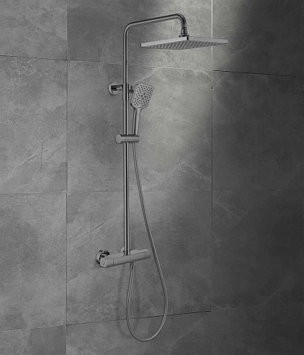 Душевая система Vincea Next VSFS-1N0TGM термостатическая, вороненная сталь Душевая система Vincea Next VSFS-1N0TGM термостатическая, вороненная сталь