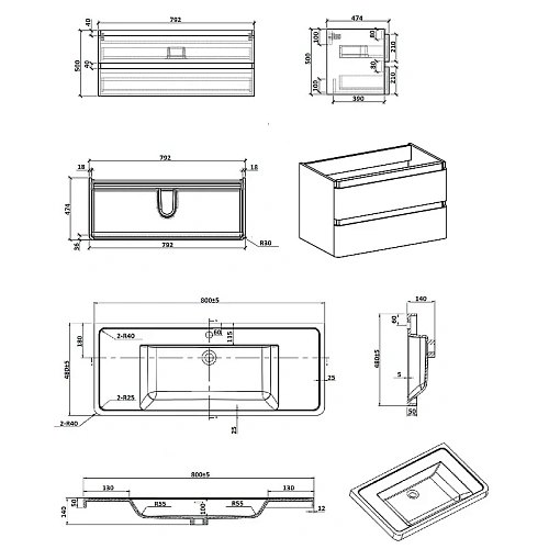 Тумба с раковиной Parly Spa Gucci80 подвесная 800x480x550 Тумба с раковиной Parly Spa Gucci80 подвесная 800x480x550