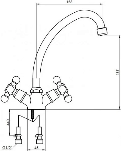 Смеситель для кухни Kaiser Carlson Lux 11062 Смеситель для кухни Kaiser Carlson Lux 11062