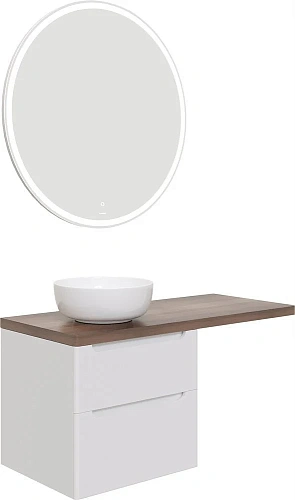 Комплект мебели STWORKI Берген 60 белая с темной столешницей 122, раковина Moon 1, R 549756 Комплект мебели STWORKI Берген 60 белая с темной столешницей 122, раковина Moon 1, R 549756