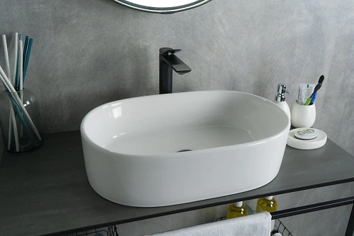 Раковина Gid N9025 51111 накладная белая 56x35x14 Раковина Gid N9025 51111 накладная белая 56x35x14