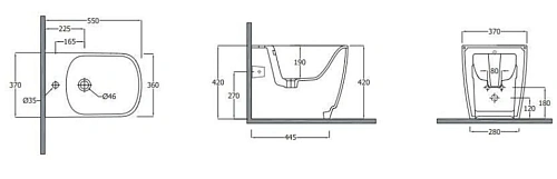 Биде напольное Kludi RESA S 27BIB0143 Биде напольное Kludi RESA S 27BIB0143