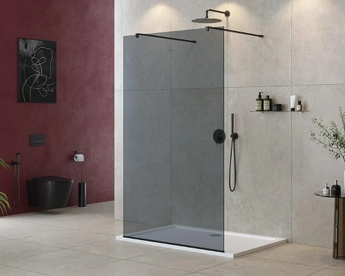 Душевая перегородка CEZARES LIBERTA-L-2-120-120-GR-NERO 120см стекло тонированное (графит), профиль черный Душевая перегородка CEZARES LIBERTA-L-2-120-120-GR-NERO 120см стекло тонированное (графит), профиль черный