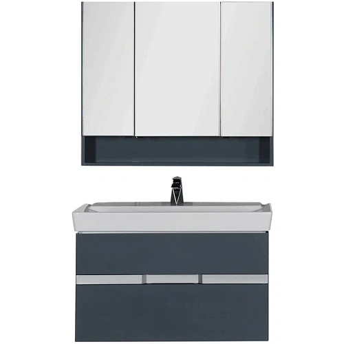 Комплект мебели Aquanet Виго 100 сине-серый 00183666 Комплект мебели Aquanet Виго 100 сине-серый 00183666