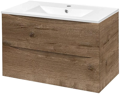 Тумба под раковину Vincea Mia 800 подвесная, 2 выкатных ящика soft close, V.Oak VMC-2MC800VO Тумба под раковину Vincea Mia 800 подвесная, 2 выкатных ящика soft close, V.Oak VMC-2MC800VO