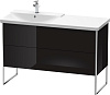 Картинка анонса товара «тумба под раковину duravit xsquare xs446604040 напольная 121 см черный глянцевый»