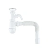 Сифон для раковины IDDIS Optima Home (900AVG1010VD) 1.1/2x40мм, с выпуском, гофротрубой 40/50мм и отводом
