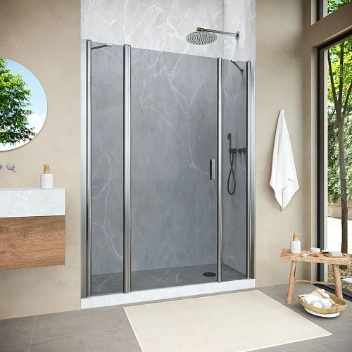 Душевая дверь Vegas-glass EP-2F NOVO h2000 150 04 07 L 1500 мм, профиль никель, стекло графит Душевая дверь Vegas-glass EP-2F NOVO h2000 150 04 07 L 1500 мм, профиль никель, стекло графит