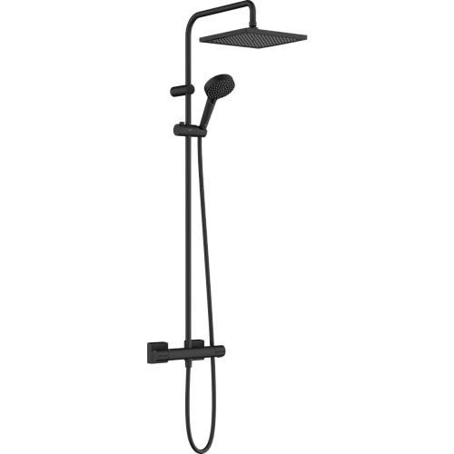 Душевая система Hansgrohe Vernis Shape Showerpipe 240 1jet с термостатом 26427670, матовый черный Душевая система Hansgrohe Vernis Shape Showerpipe 240 1jet с термостатом 26427670, матовый черный