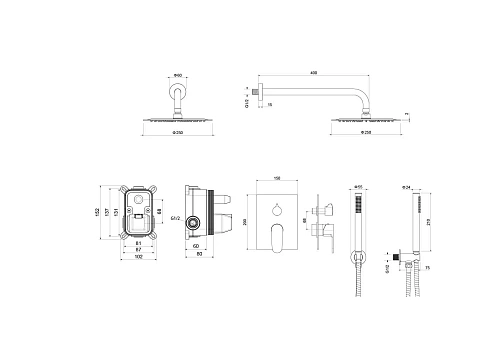 Душевая система Aquatek ОБЕРОН AQ1272MB Черный матовый Душевая система Aquatek ОБЕРОН AQ1272MB Черный матовый