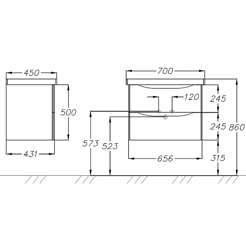 Тумба под раковину Opadiris Элеганс 70, белый матовый (под раковину CeraStyle FRAME 70) 00-00006756 Тумба под раковину Opadiris Элеганс 70, белый матовый (под раковину CeraStyle FRAME 70) 00-00006756