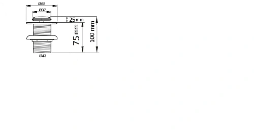 Донный клапан CeramaLux RD014 без перелива, хром Донный клапан CeramaLux RD014 без перелива, хром