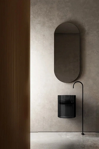 Раковина ABBER Kristall AT2704Onyx подвесная прозрачная, черная Раковина ABBER Kristall AT2704Onyx подвесная прозрачная, черная