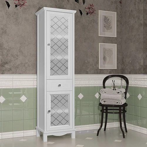 Шкаф-пенал Opadiris Омега, белый матовый, правый, 2 вар. 00-00007359 Шкаф-пенал Opadiris Омега, белый матовый, правый, 2 вар. 00-00007359