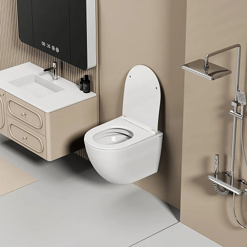 Унитаз подвесной ABBER Ultra AC1301 белый с ультратонким ободком Унитаз подвесной ABBER Ultra AC1301 белый с ультратонким ободком